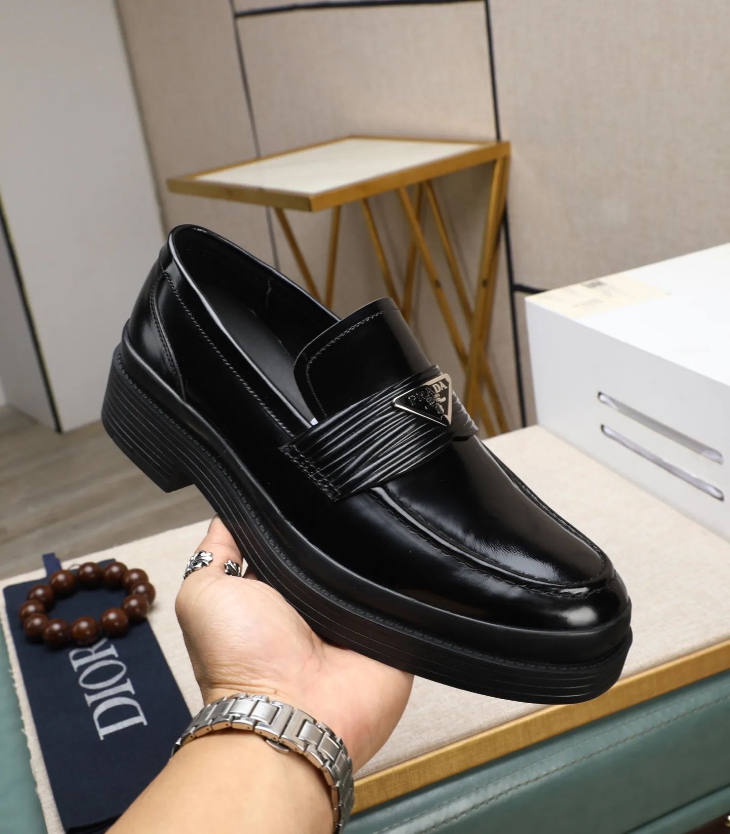 Men's men's shoes 💰540 (water-dyed cow leather) 📛📛PRADA high-end counter's latest formal business leather shoes 👔original and highest quality! Imported from Italy 🇮🇹 first-layer calfskin fabric ➕ cowhide lining Original outsole Formal size: 38➖44 (45 customized)